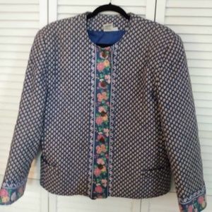 VERA BRADLEY BLUE QUILTED JACKET SIZE L